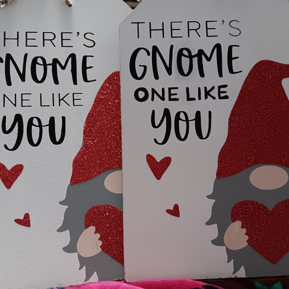 Gnome Themed Wall Art with Red Accents